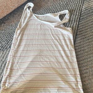a new day Striped Tank Top in Cream and Pink